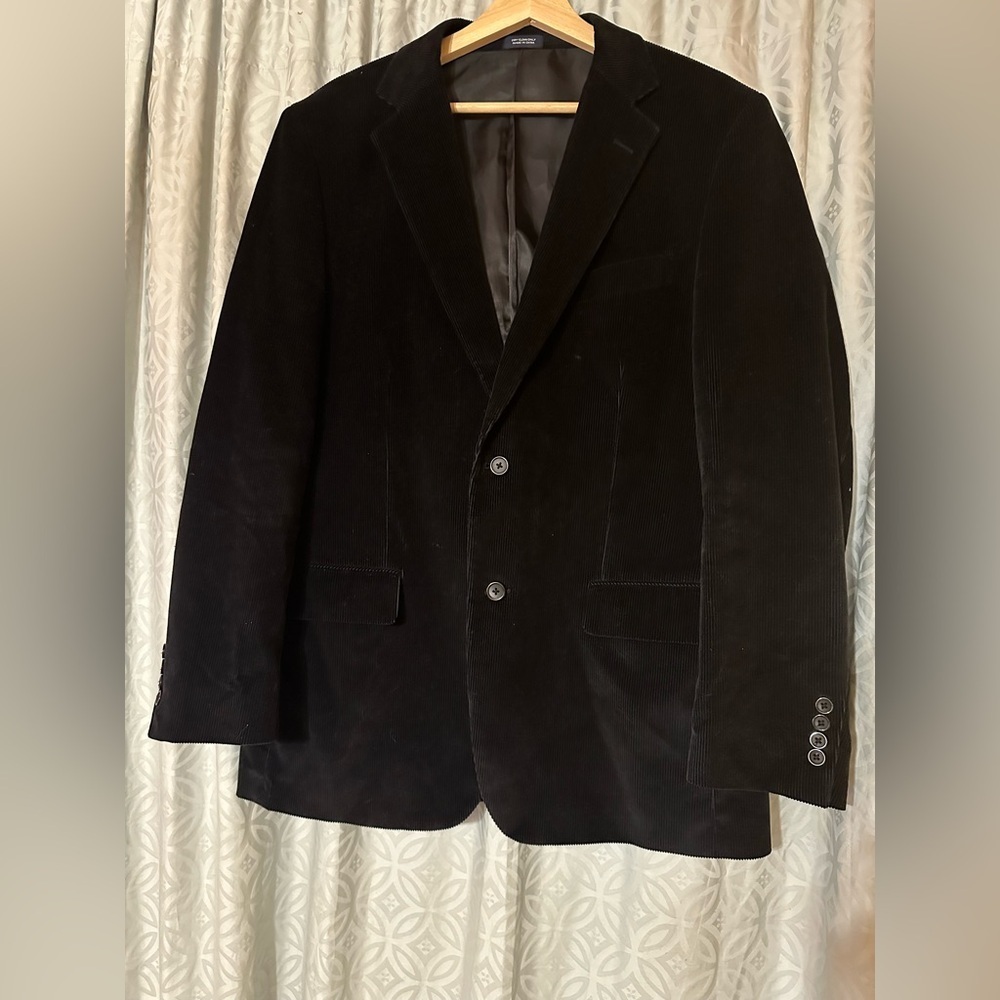 Saddlebred Corduroy Blazer Men’s 42R Black Western Sports Coat Jacket Two Button